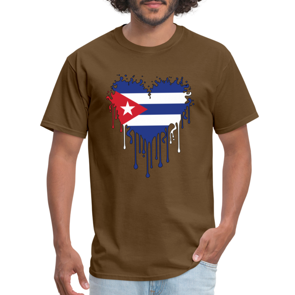 Heart of Cuba Flag T-Shirt Color: brown