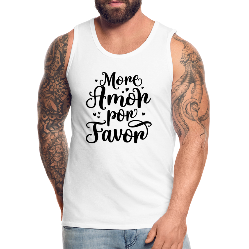 More Amor Por Favor Men’s Premium Tank Top Color: red