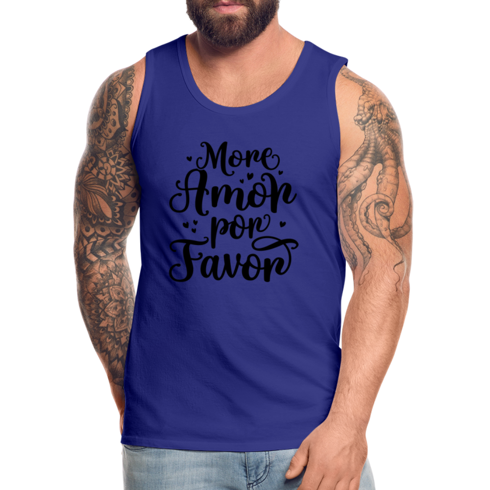 More Amor Por Favor Men’s Premium Tank Top - royal blue