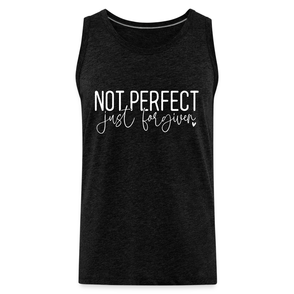 Not Perfect Just Forgiven Men’s Premium Tank Top Color: charcoal grey