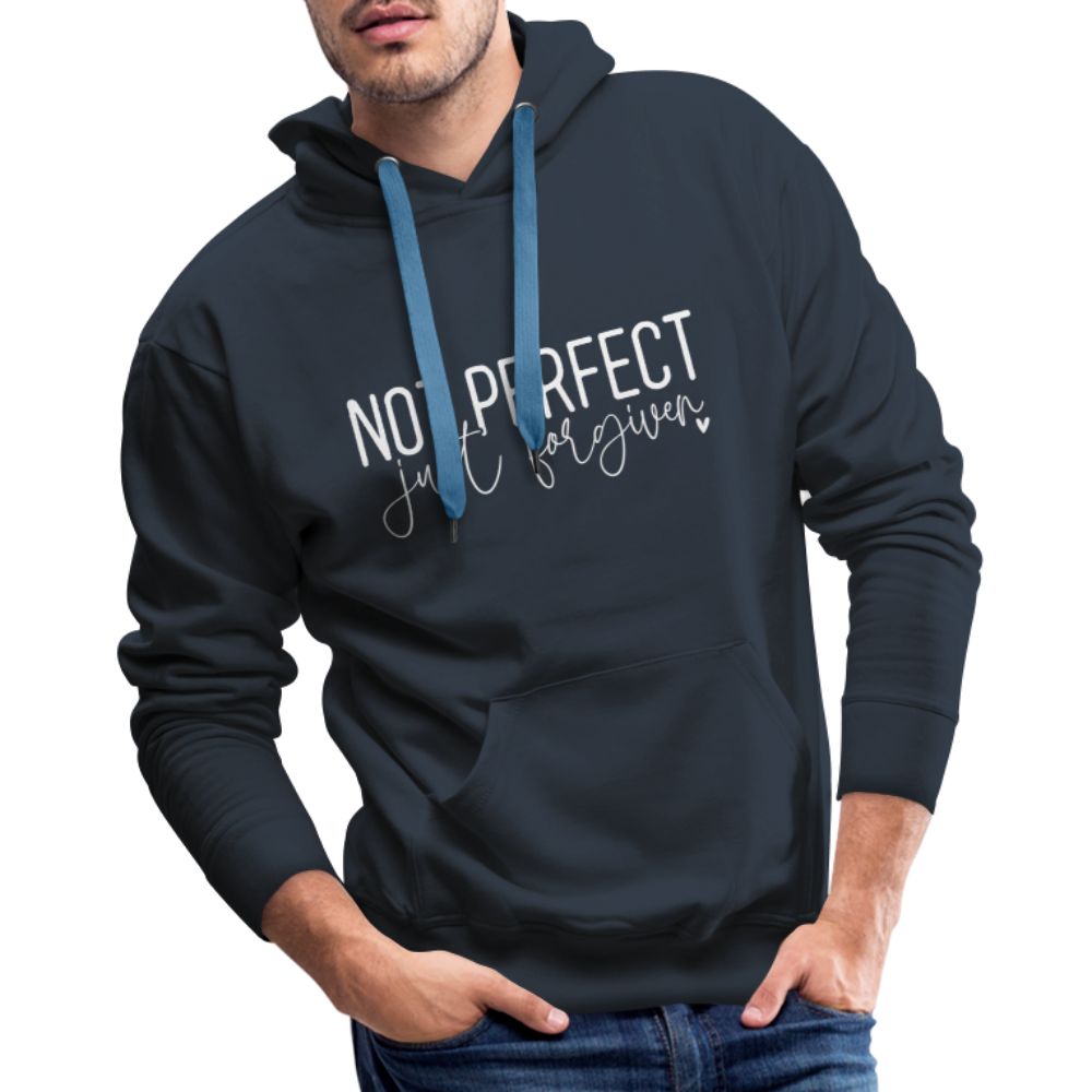 Not Perfect Just Forgiven Men’s Premium Hoodie Color: navy