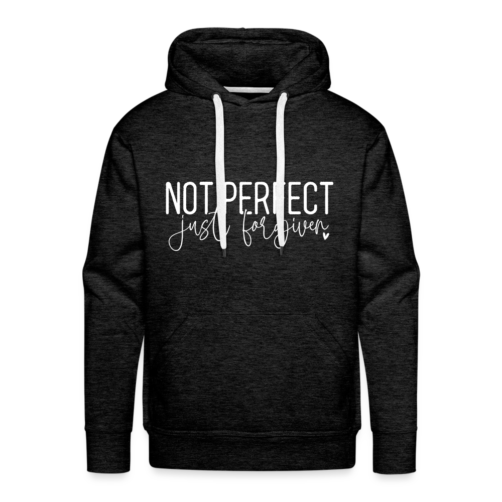 Not Perfect Just Forgiven Men’s Premium Hoodie Color: charcoal grey