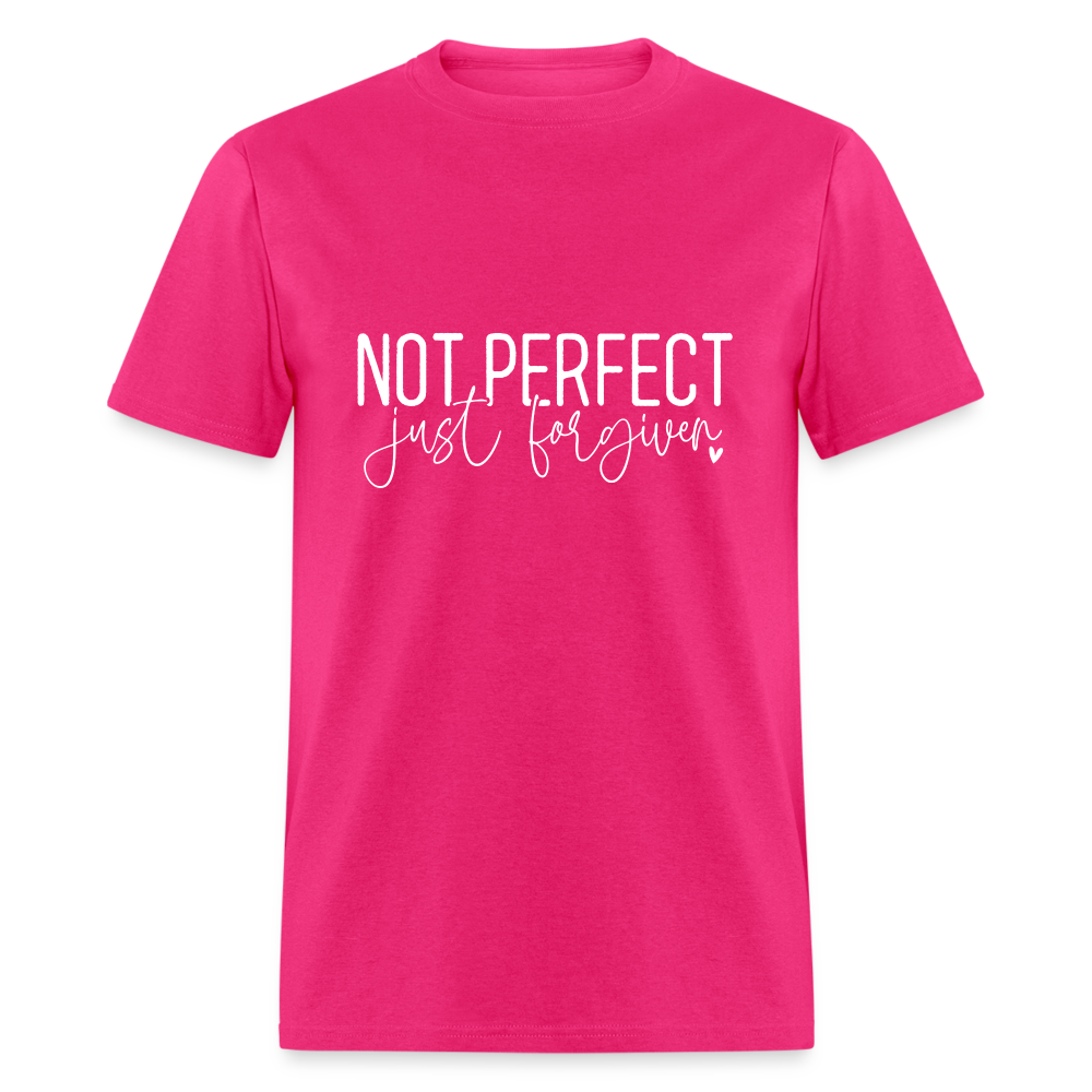 Not Perfect Just Forgiven T-Shirt Color: fuchsia