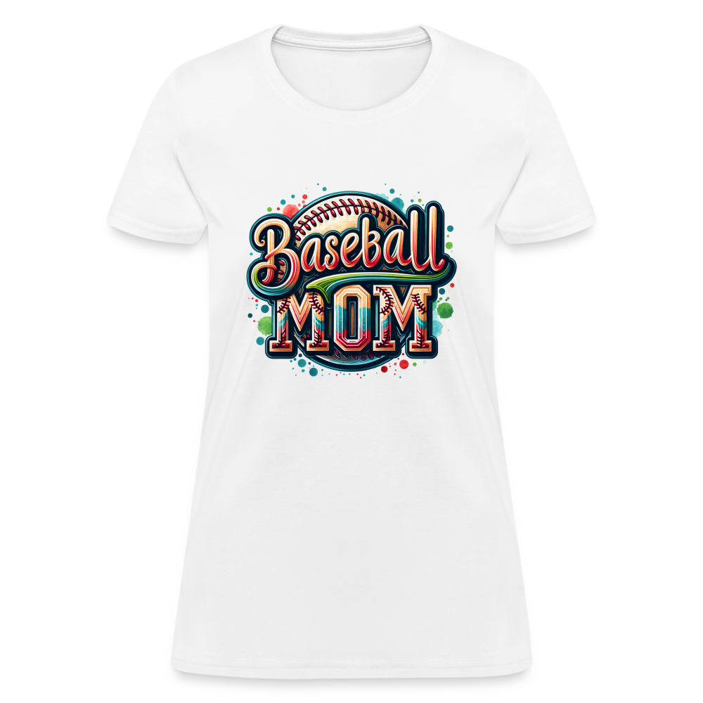 Baseball Mom Women's Contoured T-Shirt - white