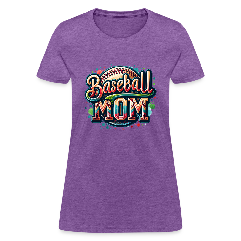 Baseball Mom Women's Contoured T-Shirt - purple heather