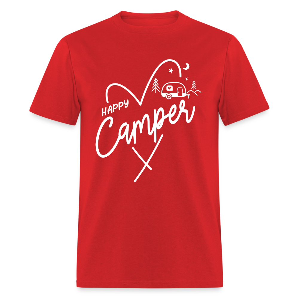 Happy Camper T-Shirt (Love Camping in Nature) - red