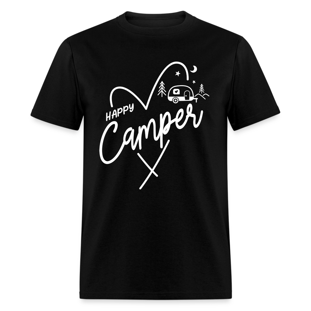 Happy Camper T-Shirt (Love Camping in Nature) - black
