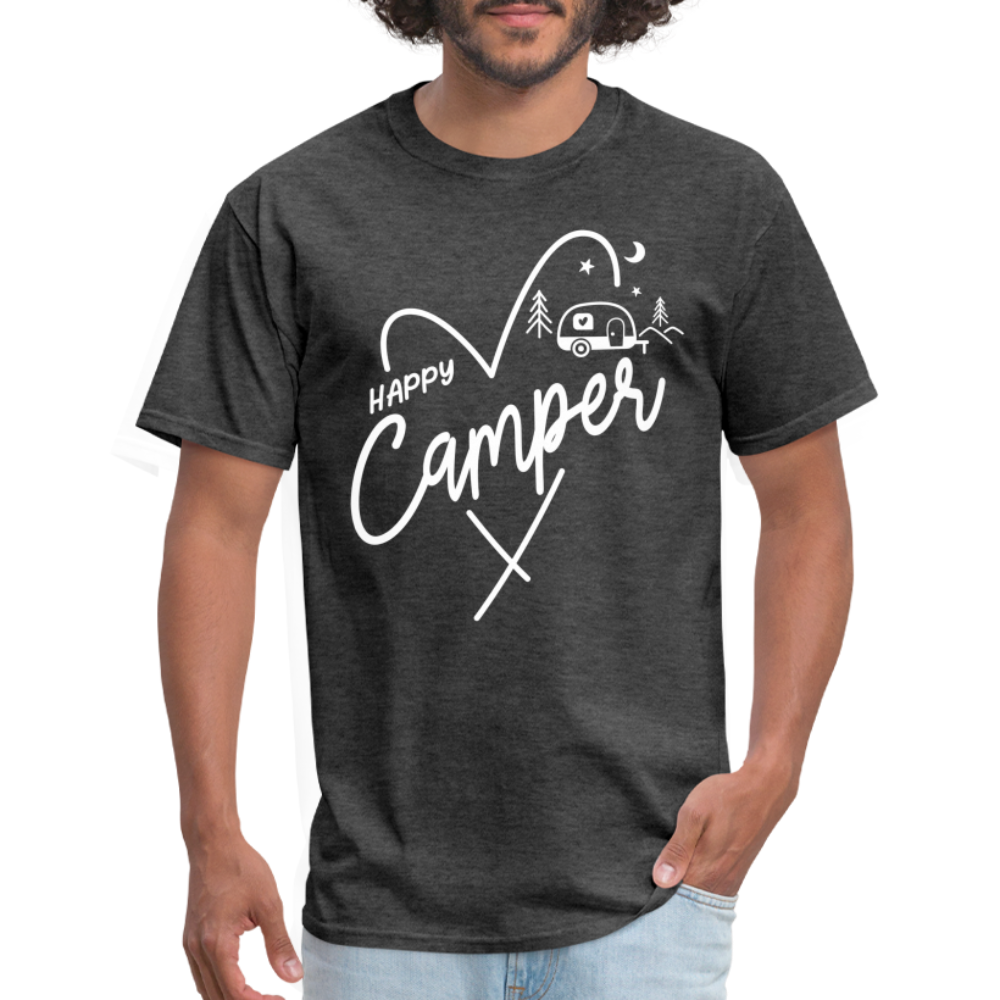 Happy Camper T-Shirt (Love Camping in Nature) - heather black