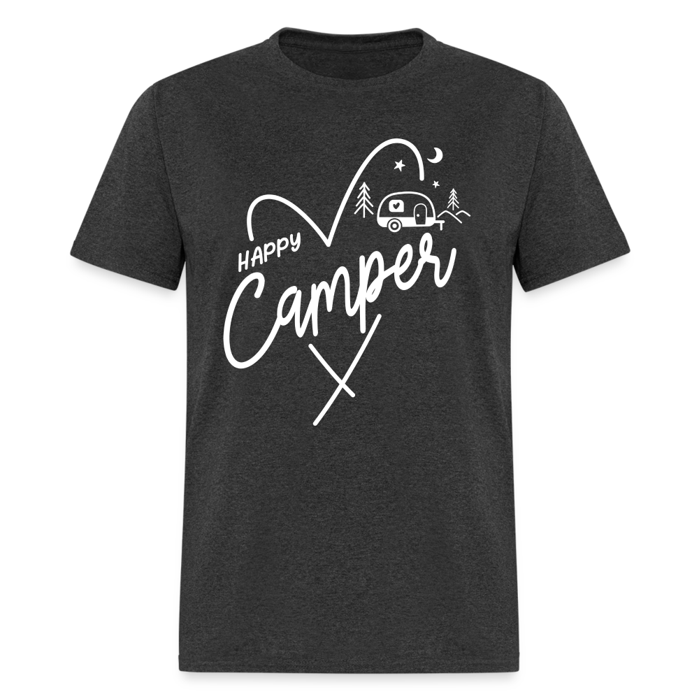 Happy Camper T-Shirt (Love Camping in Nature) - heather black