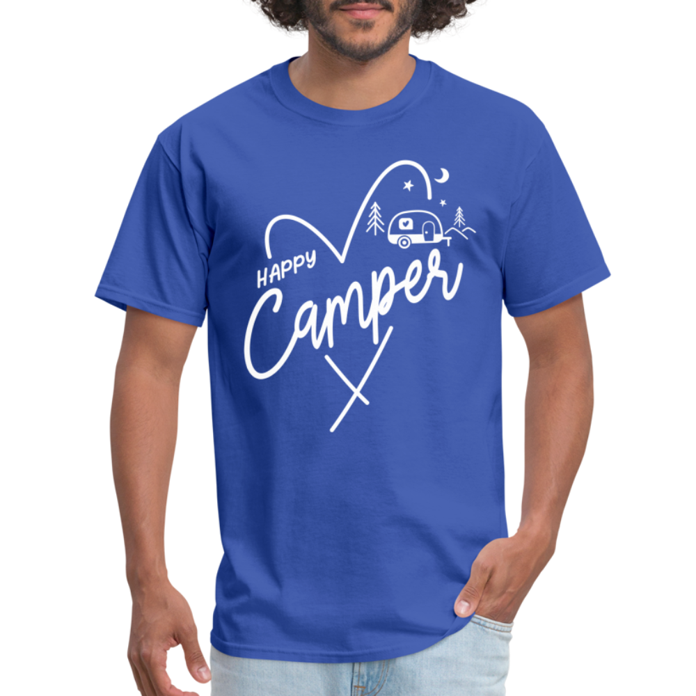 Happy Camper T-Shirt (Love Camping in Nature) - royal blue