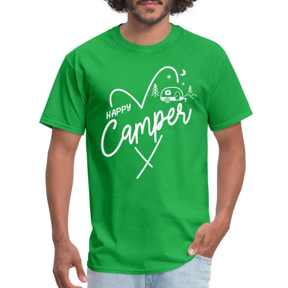 Happy Camper T-Shirt (Love Camping in Nature) - bright green