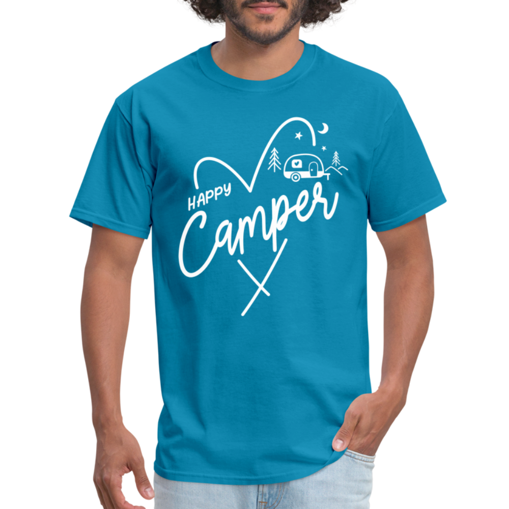 Happy Camper T-Shirt (Love Camping in Nature) - turquoise