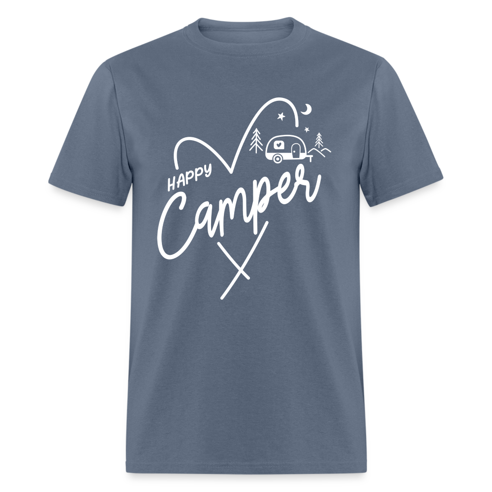 Happy Camper T-Shirt (Love Camping in Nature) - denim