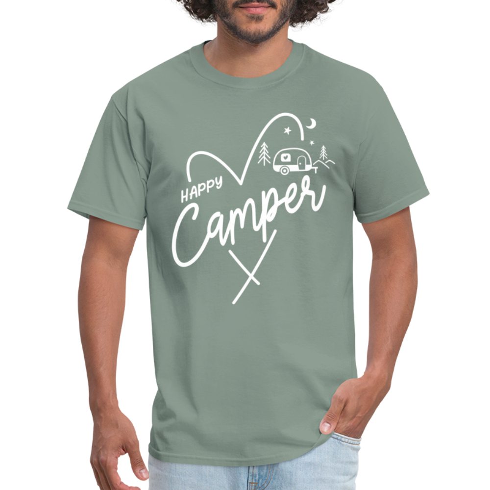 Happy Camper T-Shirt (Love Camping in Nature) - sage