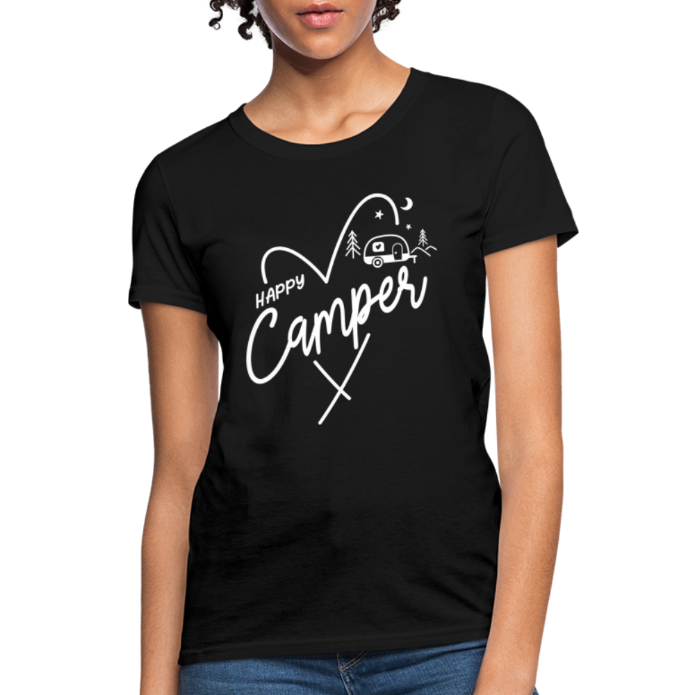 Happy Camper Women's T-Shirt (Love Camping in Nature) - black