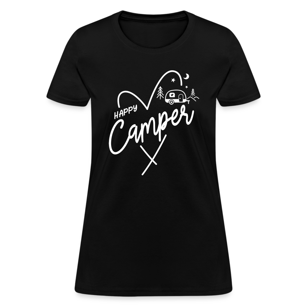 Happy Camper Women's T-Shirt (Love Camping in Nature) - black