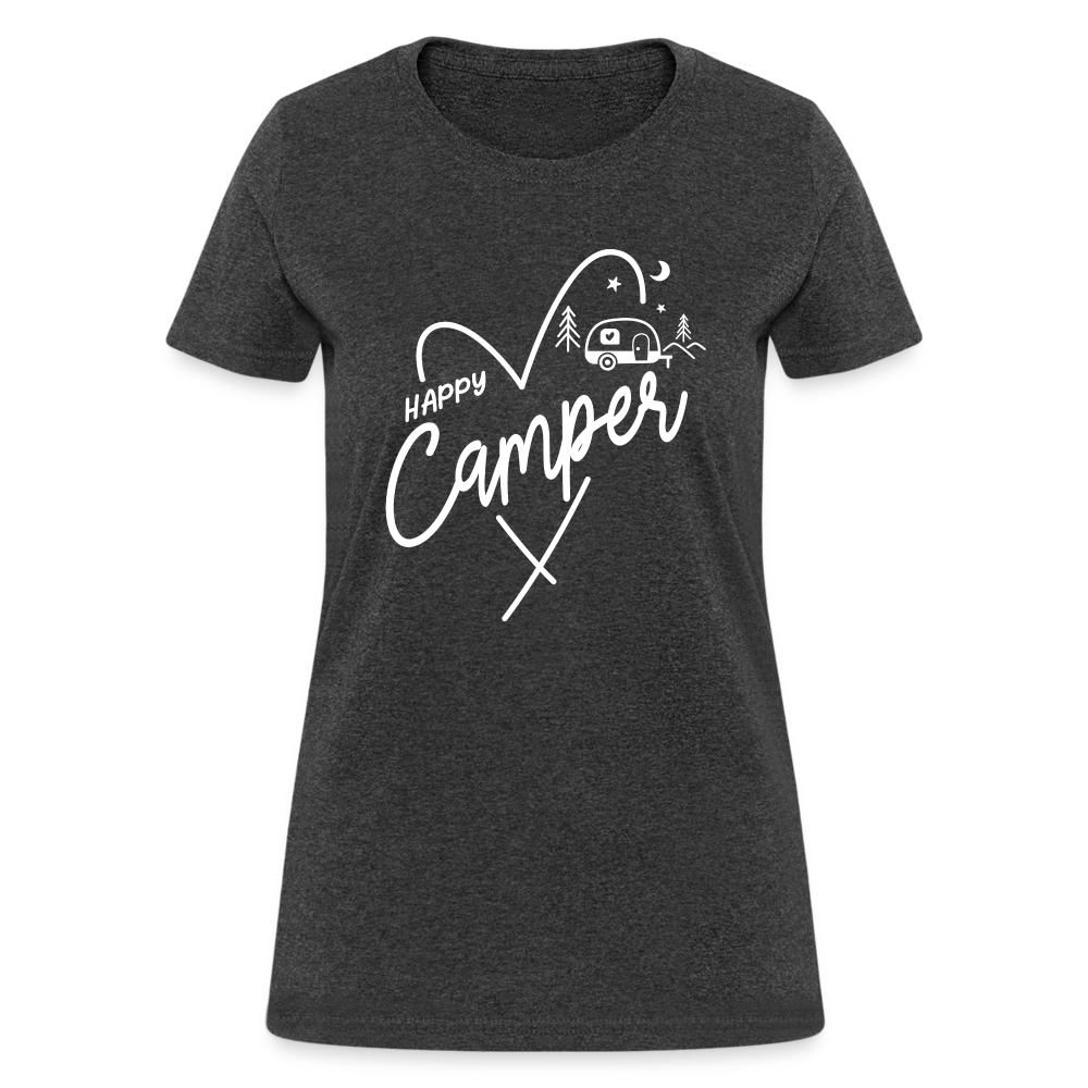 Happy Camper Women's T-Shirt (Love Camping in Nature) - heather black