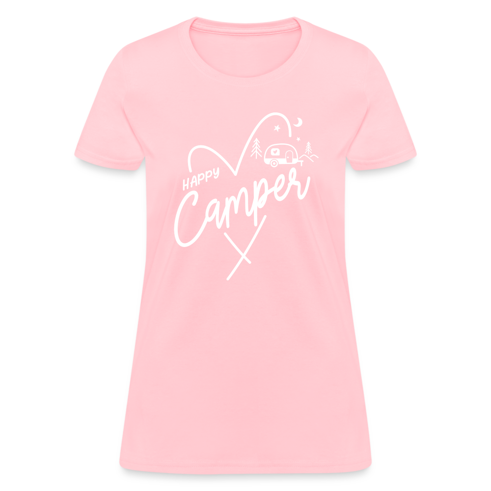 Happy Camper Women's T-Shirt (Love Camping in Nature) - pink