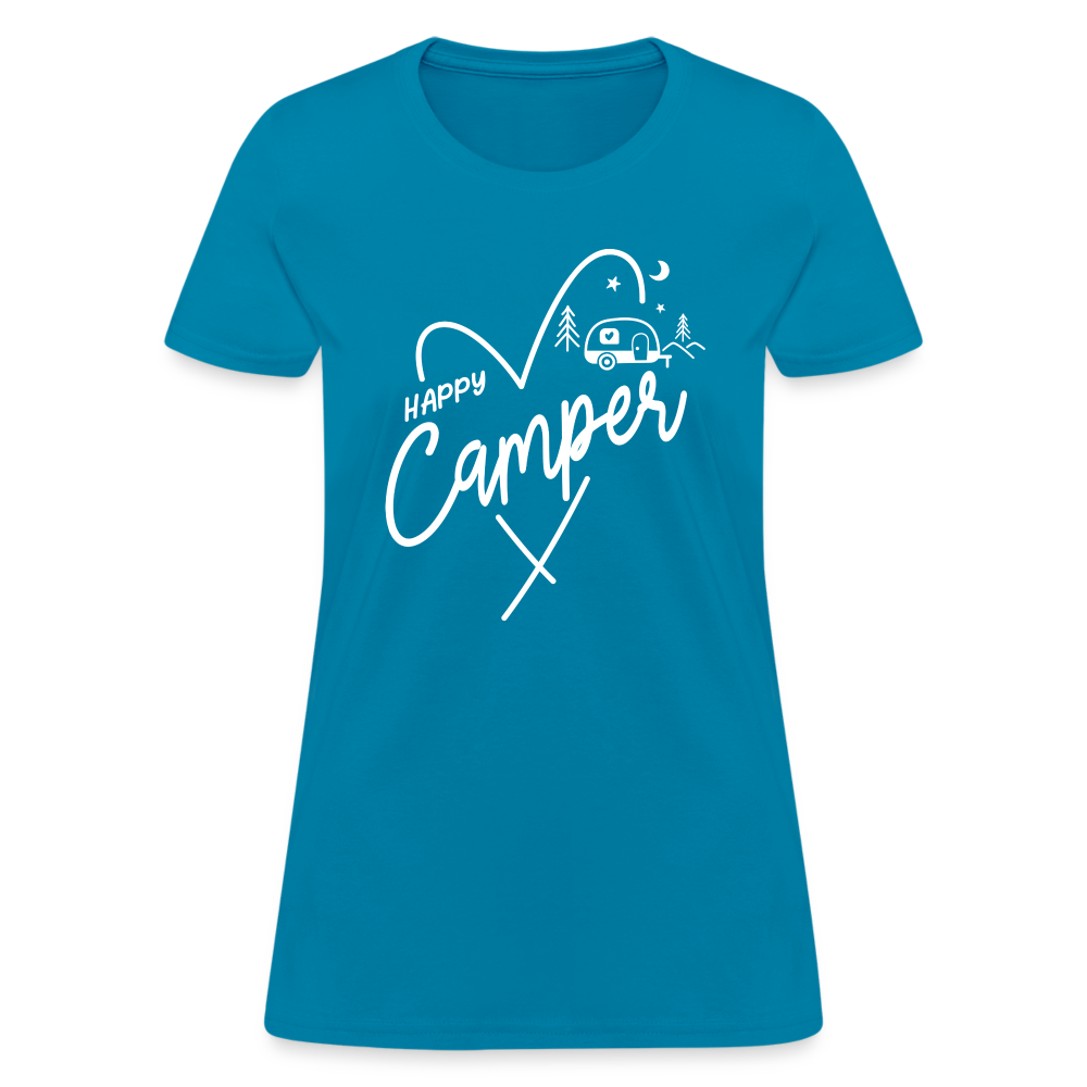 Happy Camper Women's T-Shirt (Love Camping in Nature) - turquoise