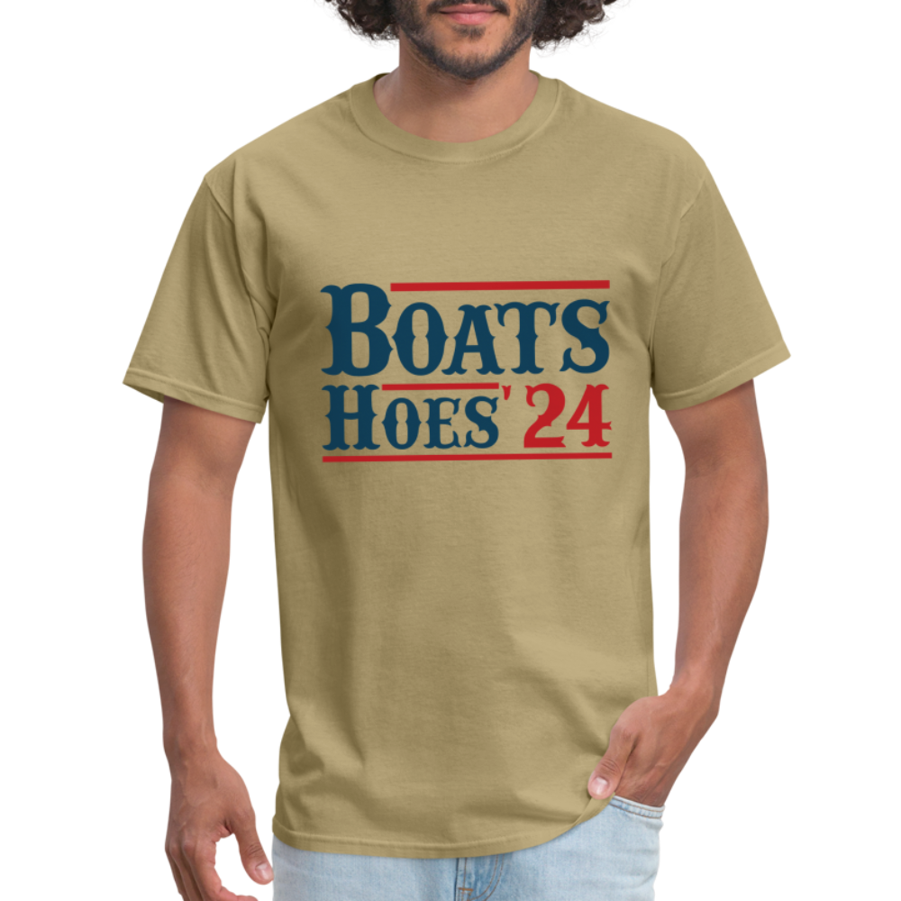 Boats and Hoes T-Shirt - khaki