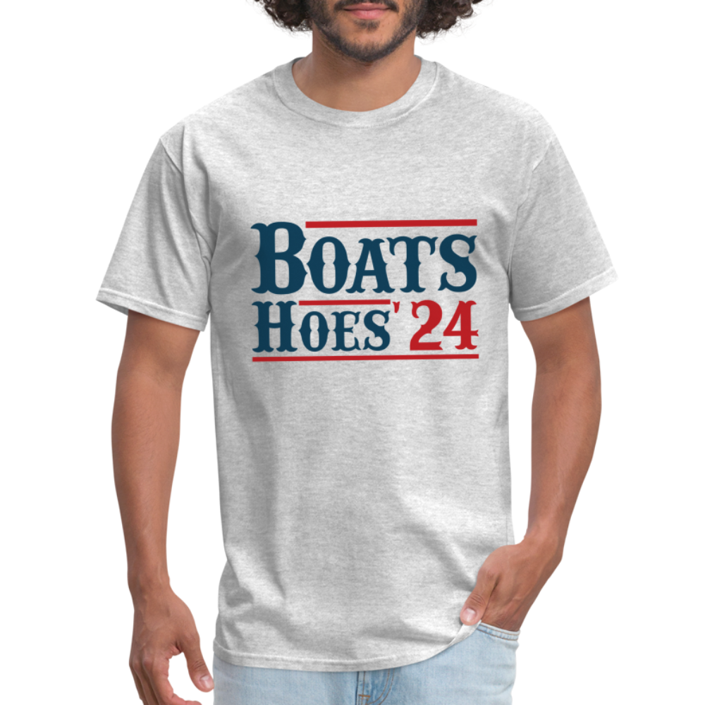 Boats and Hoes T-Shirt - heather gray