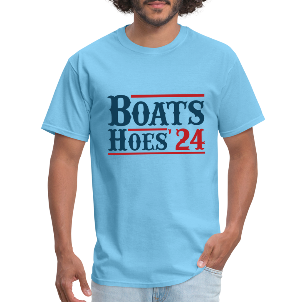 Boats and Hoes T-Shirt - aquatic blue