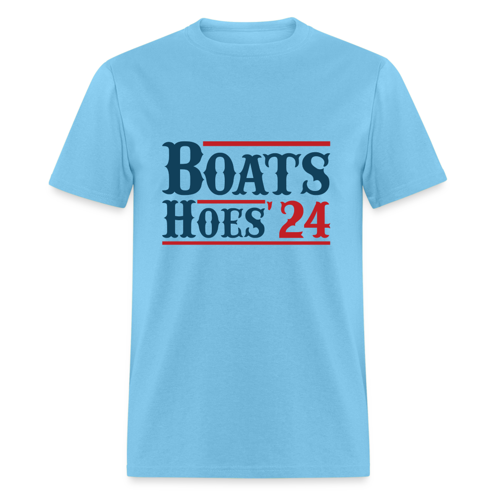 Boats and Hoes T-Shirt - aquatic blue