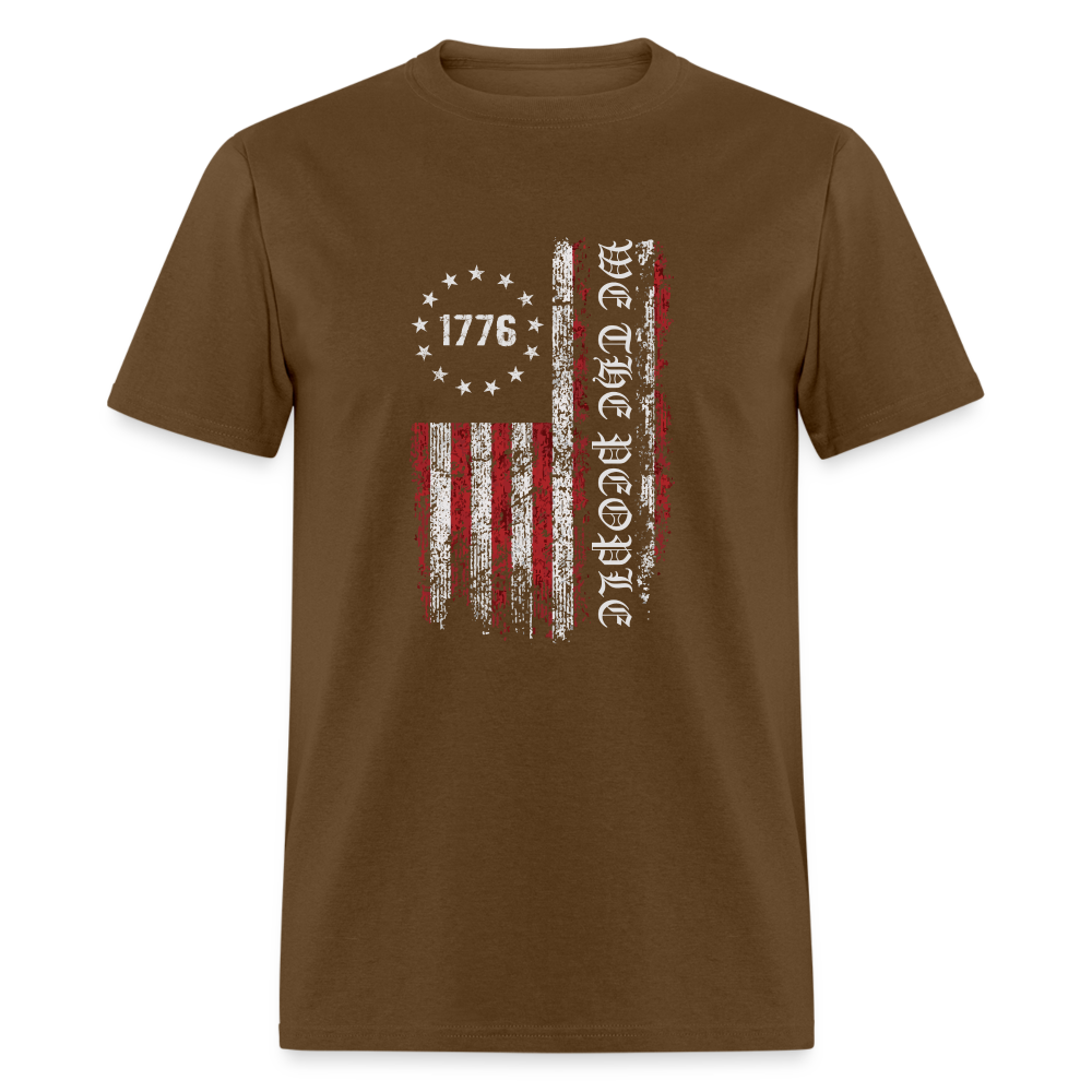 We The People with American Flag T-Shirt (1776) - brown