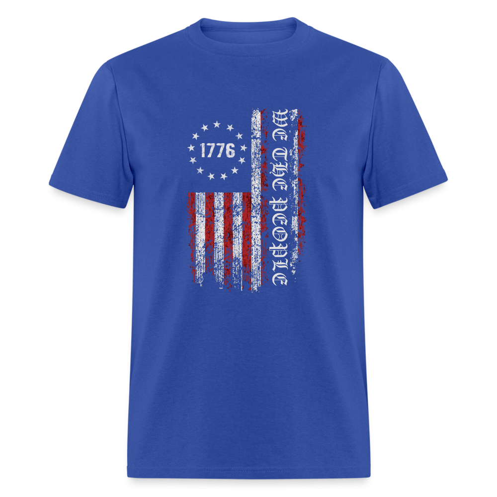 We The People with American Flag T-Shirt (1776) - royal blue