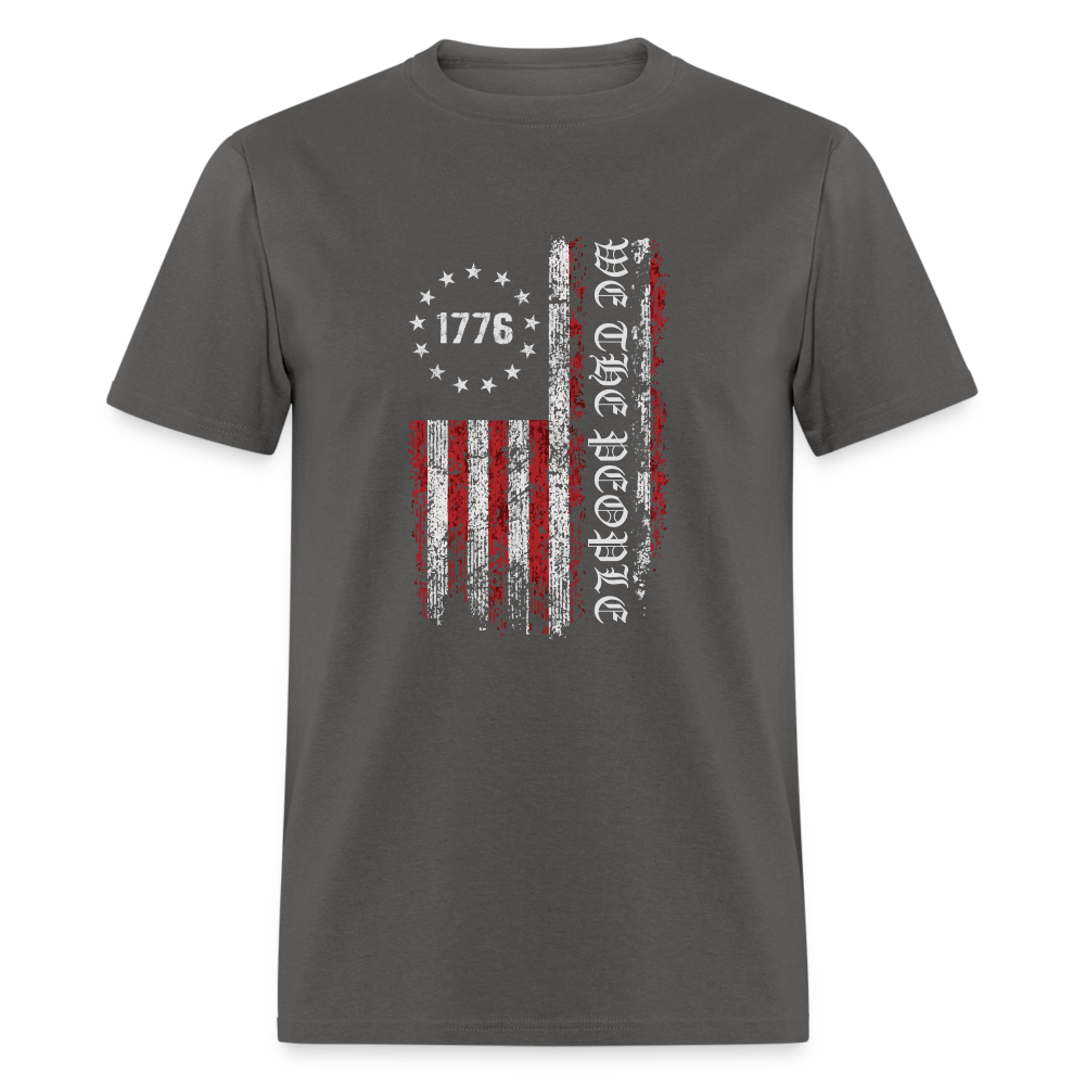 We The People with American Flag T-Shirt (1776) - charcoal