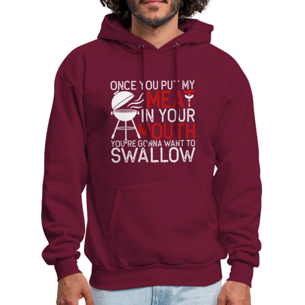 My Meat In Your Mouth (BBQ Humor) Hoodie - burgundy