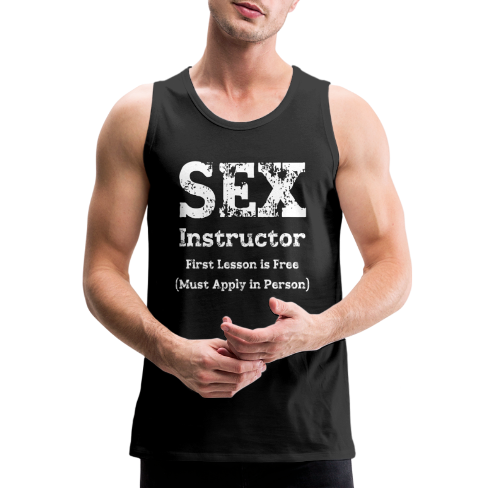 Sex Instructor Men’s Premium Tank Top Color: charcoal grey