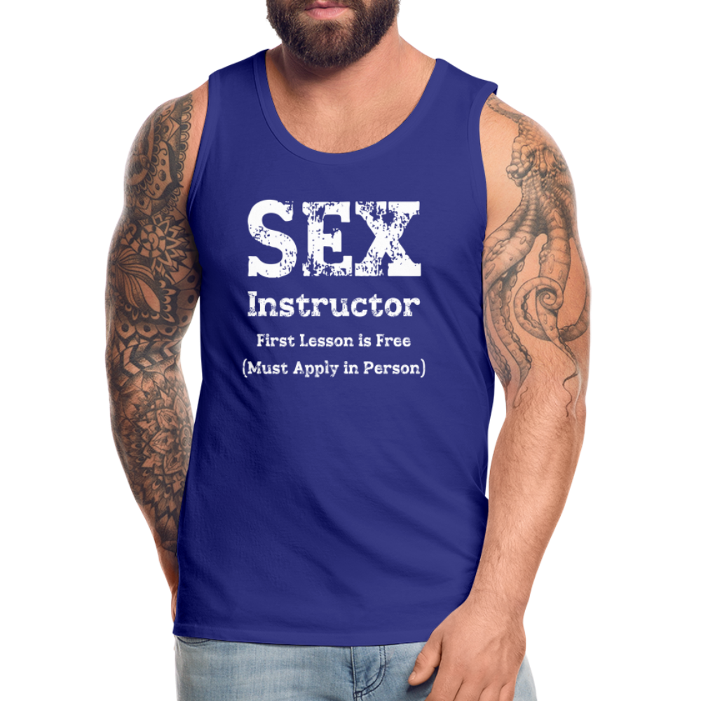 Sex Instructor Men’s Premium Tank Top Color: charcoal grey