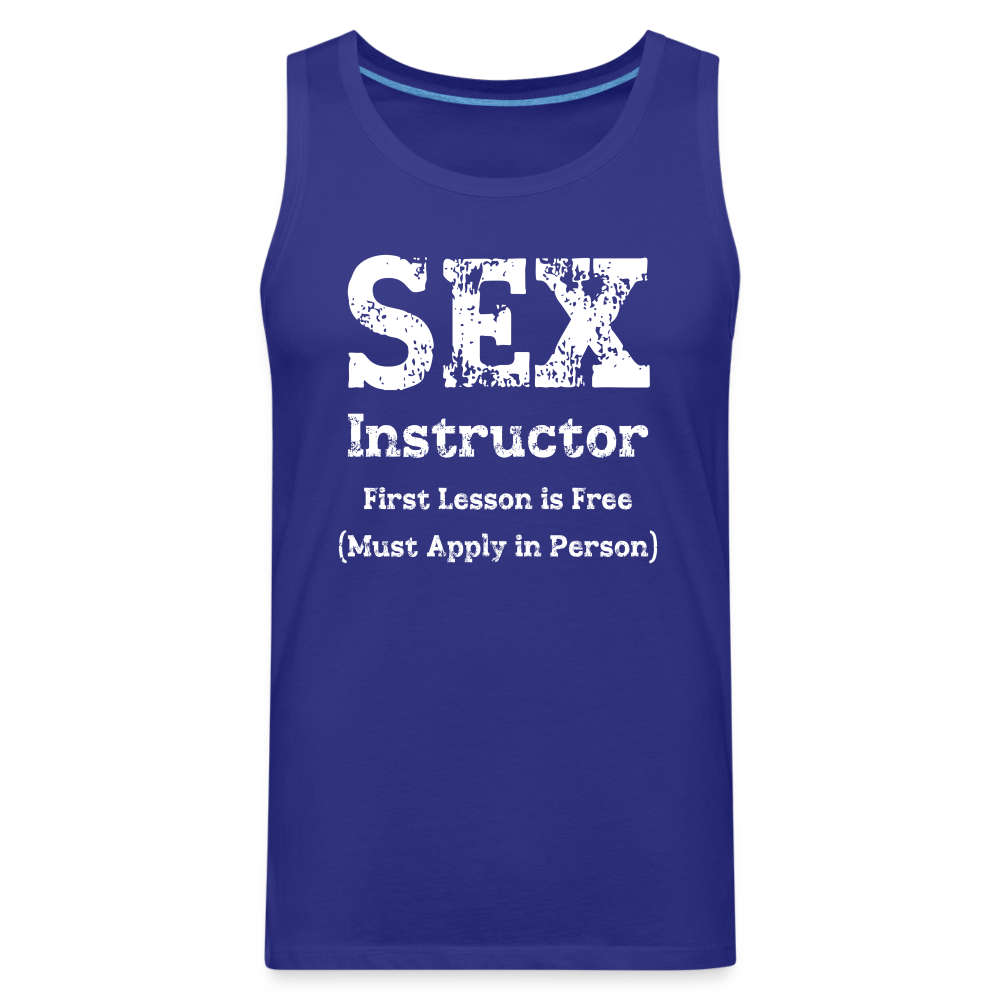 Sex Instructor Men’s Premium Tank Top Color: charcoal grey
