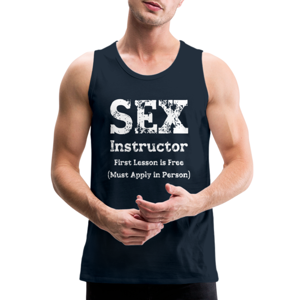 Sex Instructor Men’s Premium Tank Top Color: deep navy