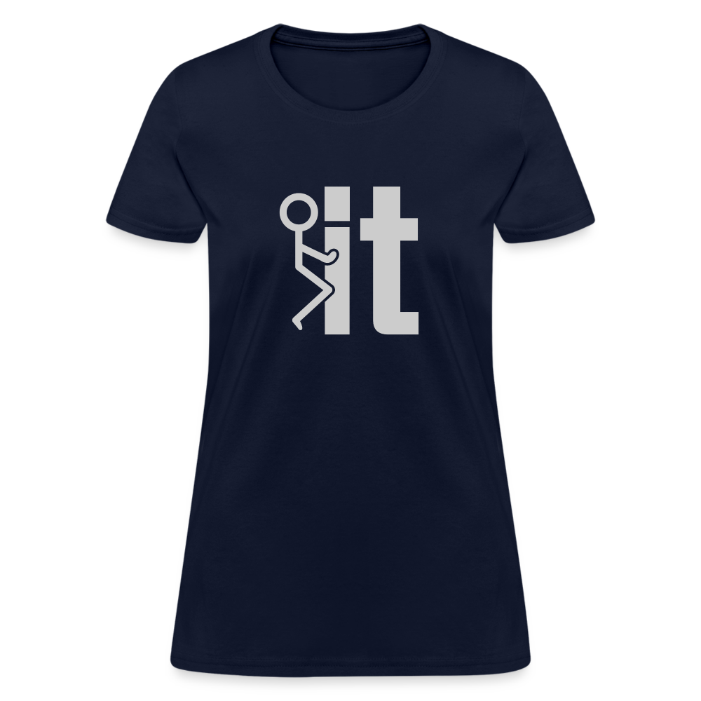 F it Women's T-Shirt (Funny & Carefree) - navy