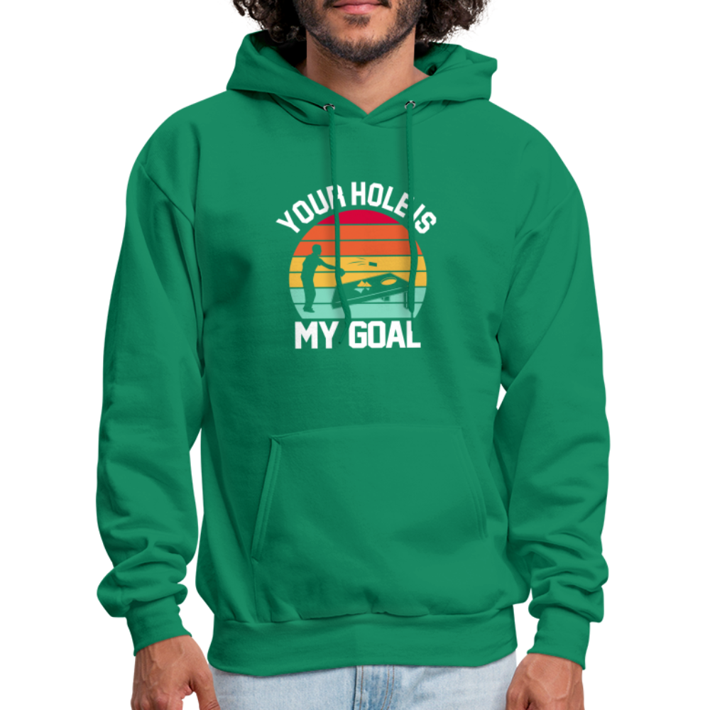 Your Hole is my Goal (Cornhole) Hoodie - kelly green