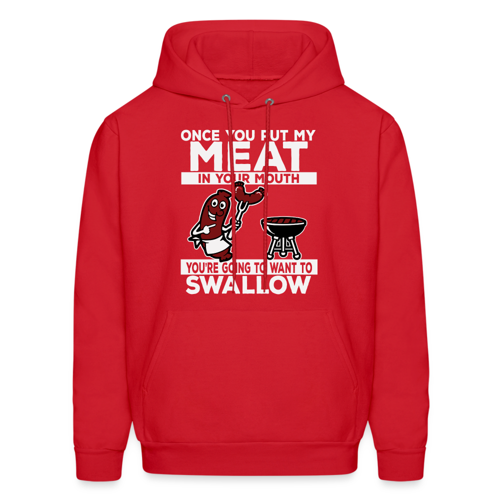 You're Going to Want to Swallow My Meat (BBQ Grilling Adult Humor) T-Shirt - red