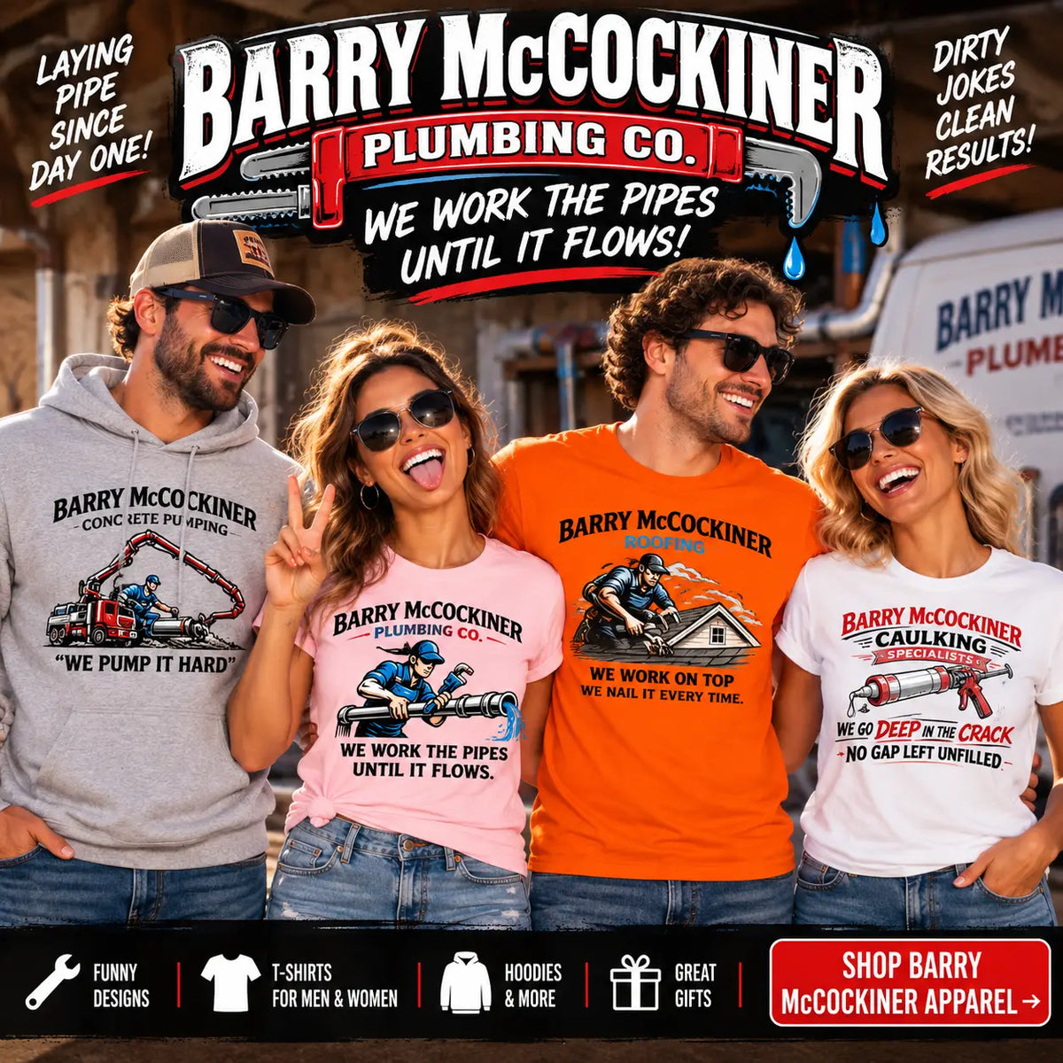 Barry McCockiner Funny Shirts & Hoodies Collection