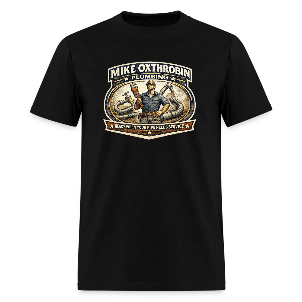 Mike Oxthrobin Plumbing T-Shirt Funny Adult Humor Tee Color: black