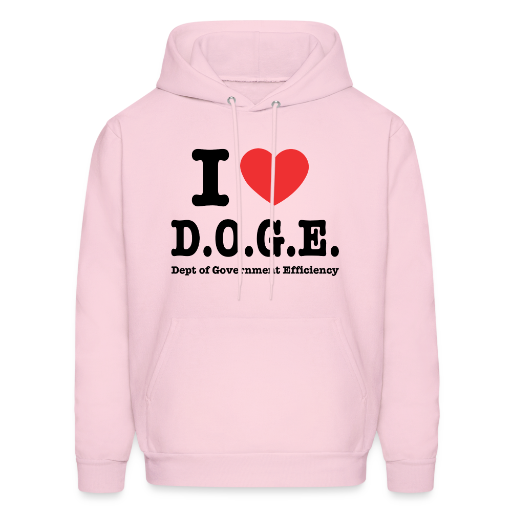 I Heart DOGE (Dept of Government Efficiency) Hoodie - pale pink