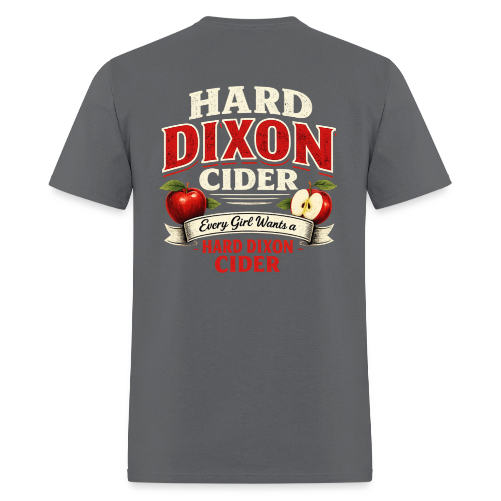 Hard Dixon Cider Funny T-Shirt (Front & Back) Color: Blue Dusk