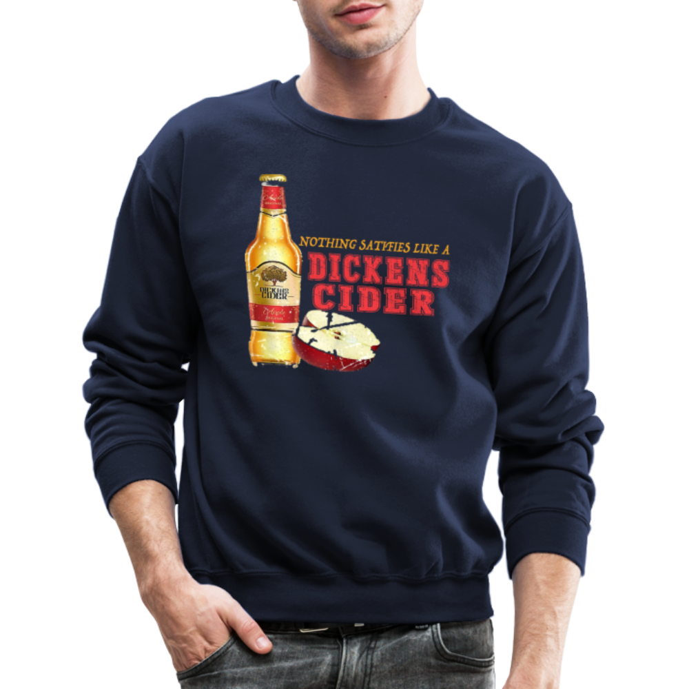 Nothing Satisfies Like A Dickens Cider Sweatshirt - navy