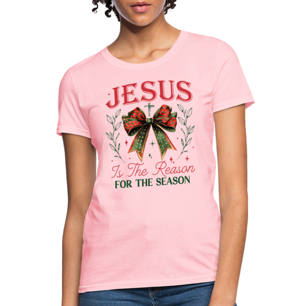 Jesus Is The Reason For The Season Women's Contoured T-Shirt - pink