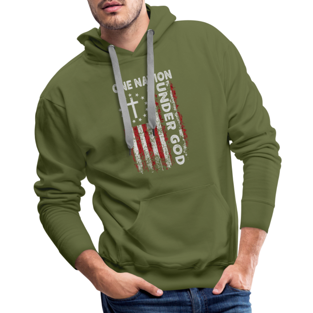 One Nation Under God Men’s Premium Hoodie - olive green