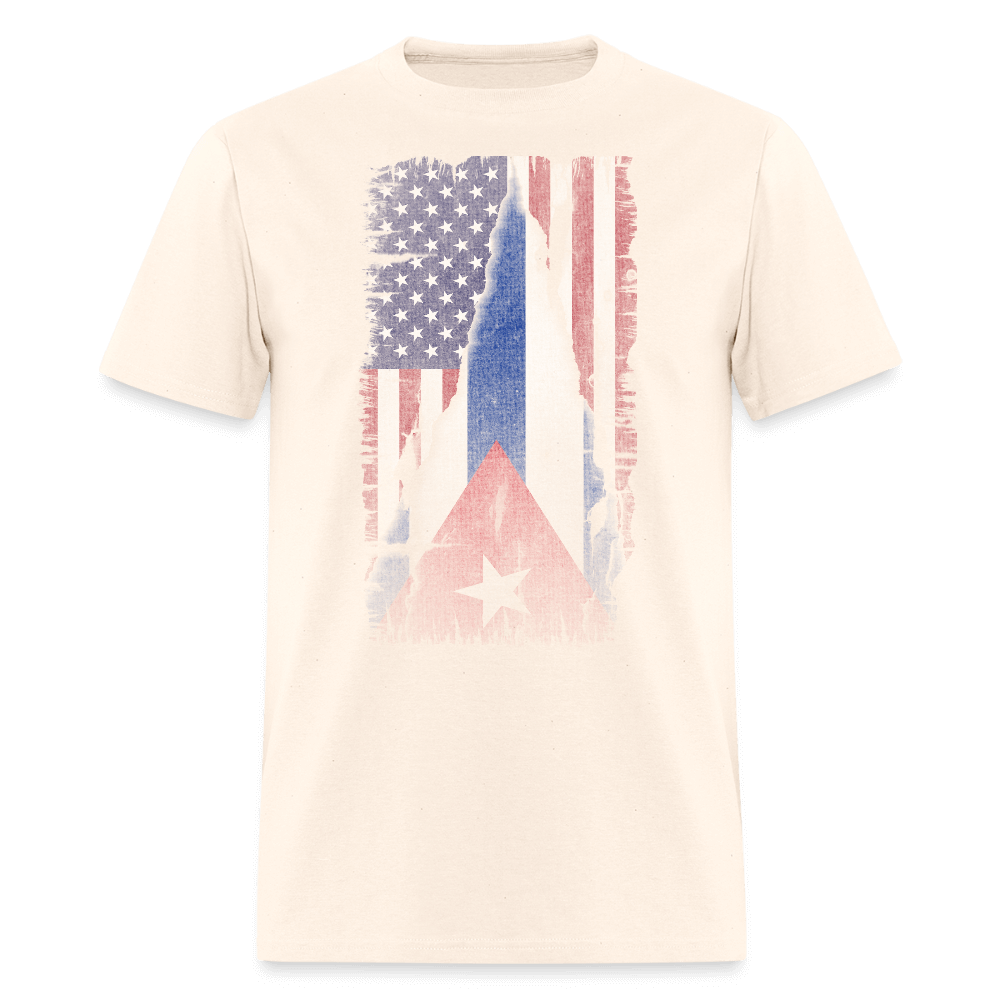 Cuba & USA Flag T-Shirt – Cuban American Pride Tee Color: natural
