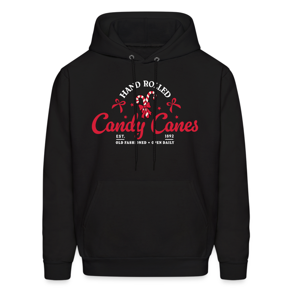 Hand Rolled Candy Canes Hoodie - black