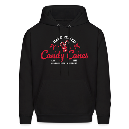 Hand Rolled Candy Canes Hoodie - black