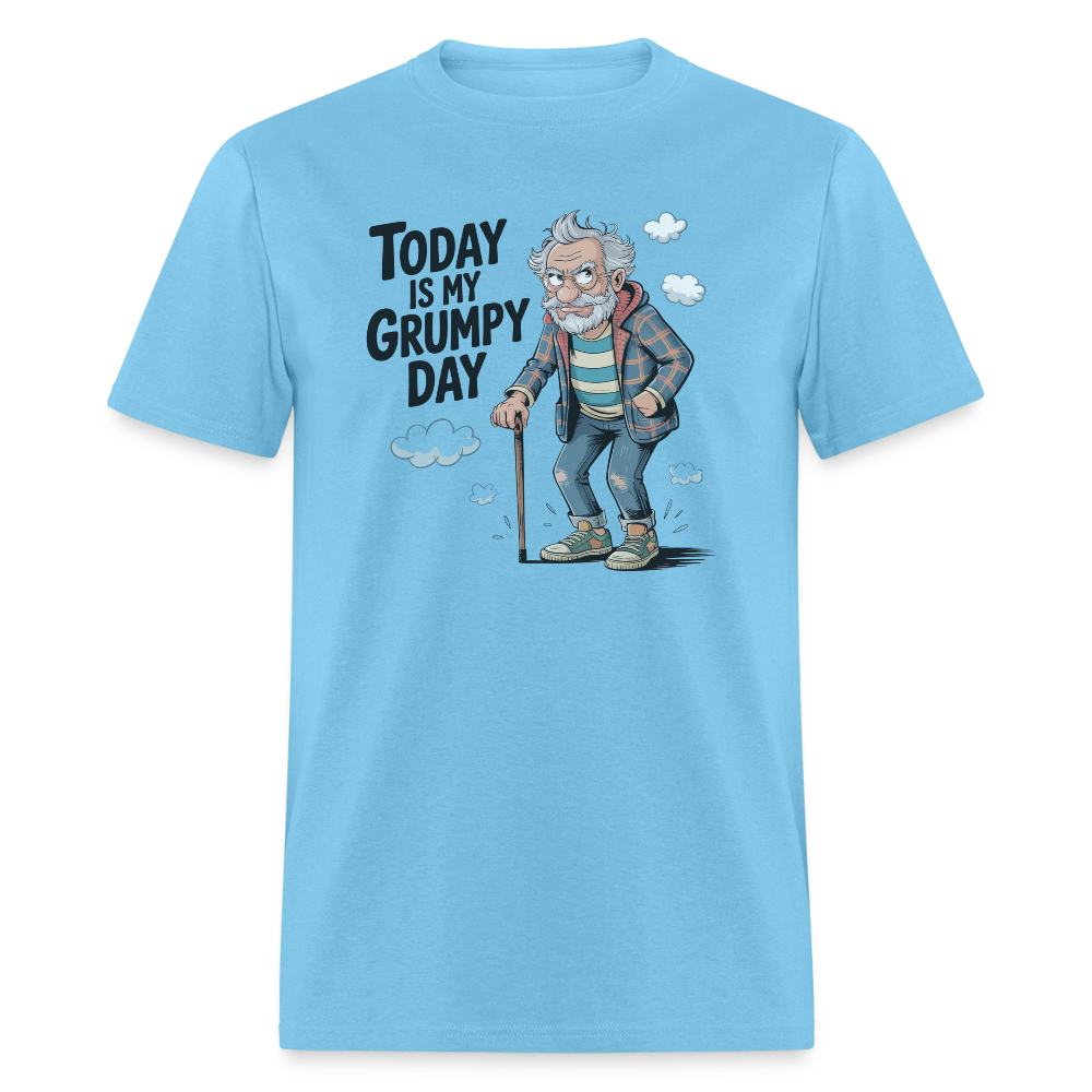 Today Is My Grumpy Day Funny T-Shirt - aquatic blue
