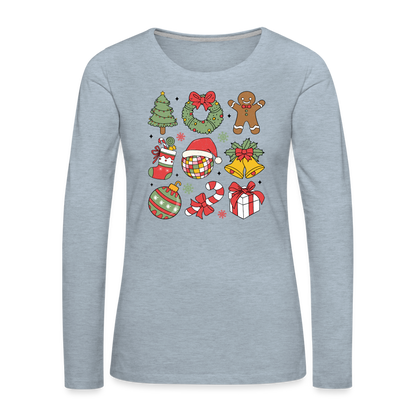 Christmas Holiday Season Women's Premium Long Sleeve T-Shirt - heather ice blue